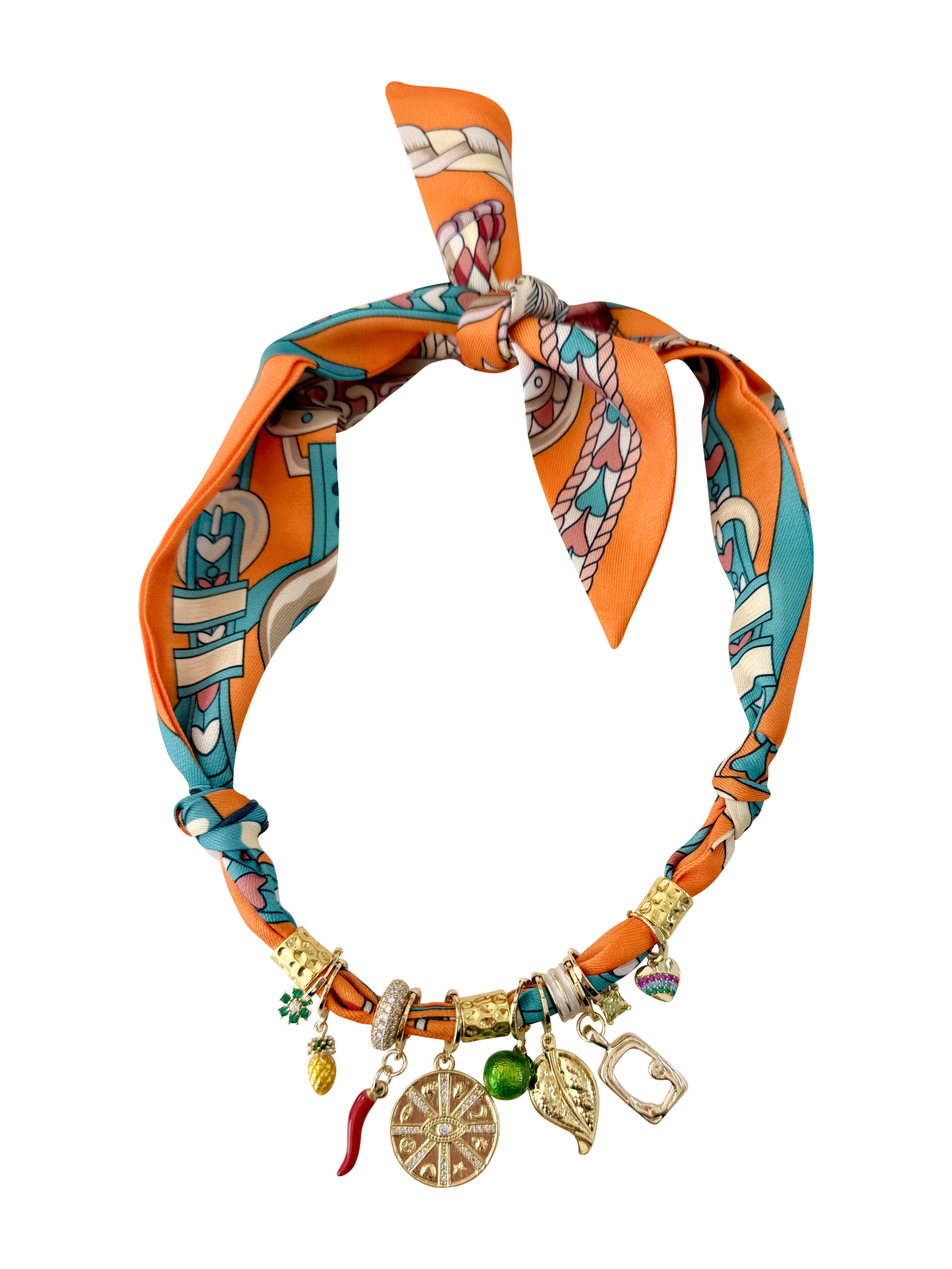 Camron Multi Charm Scarf Necklace