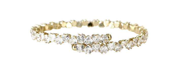 Deandra CZ Gold Heart Adjustable Wrap Bracelet