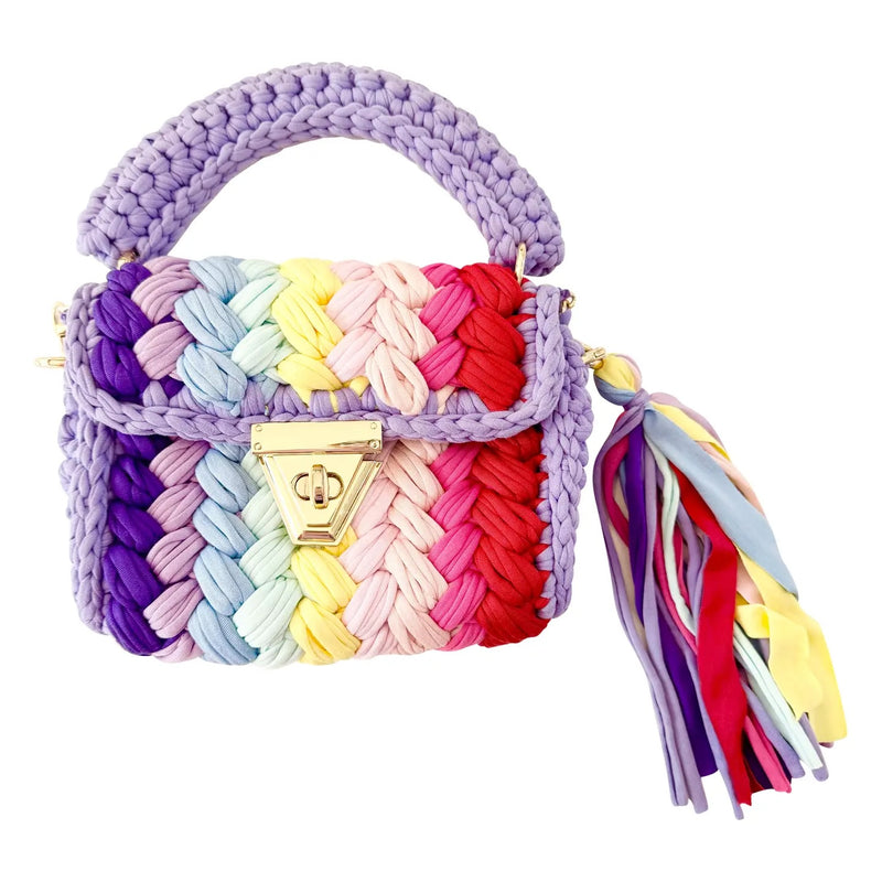 Alexis Woven Bag- Pastel Rainbow