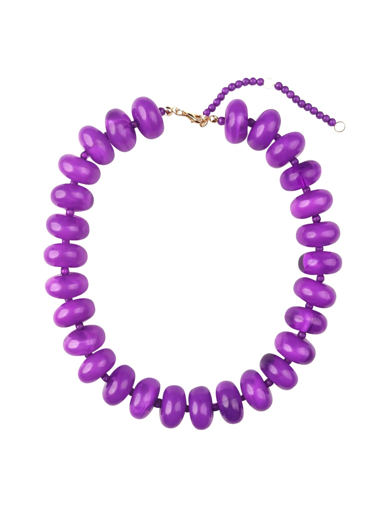 Bailey Chunky Beaded Necklace- Purple