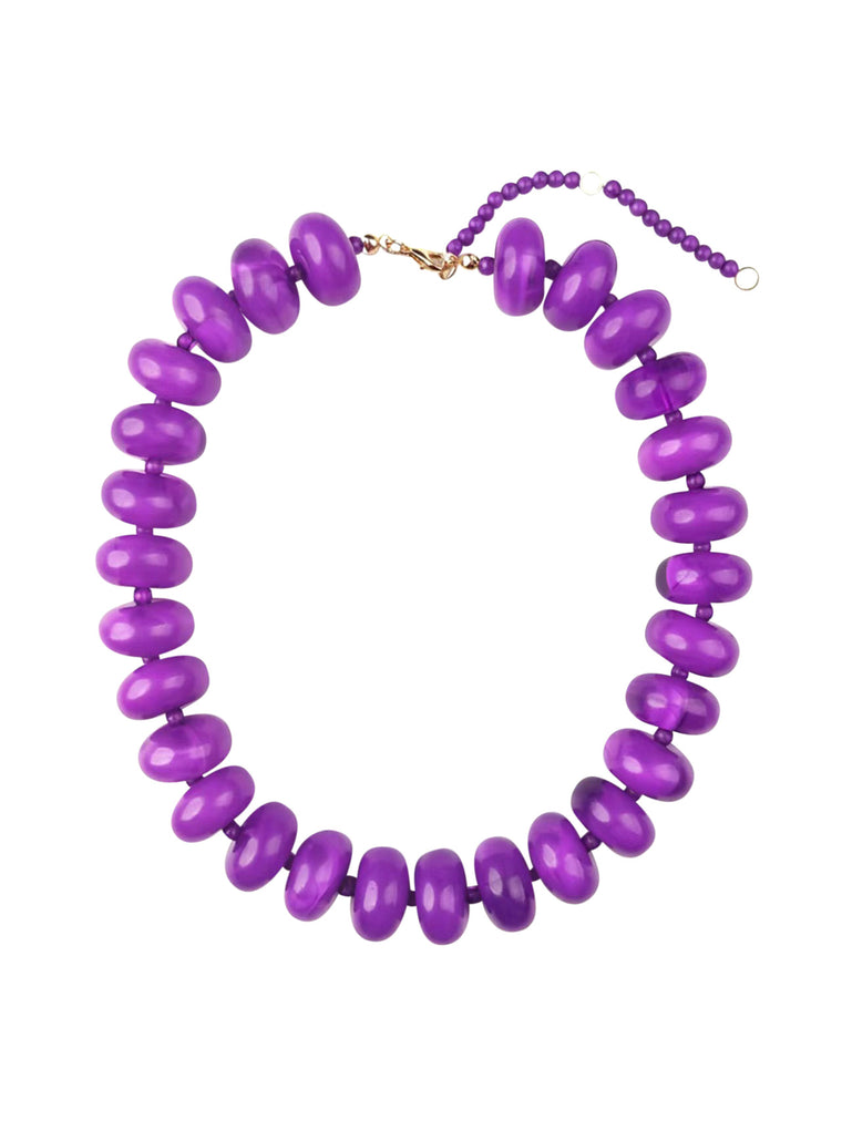 Bailey Chunky Beaded Necklace- Purple