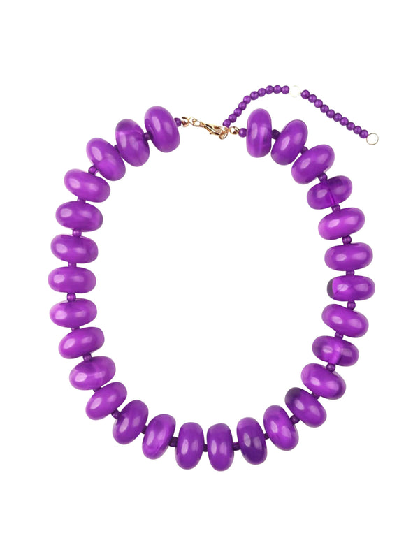 Bailey Chunky Beaded Necklace- Purple