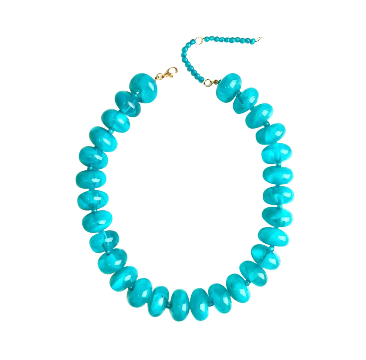 Bailey Chunky Beaded Necklace- Teal