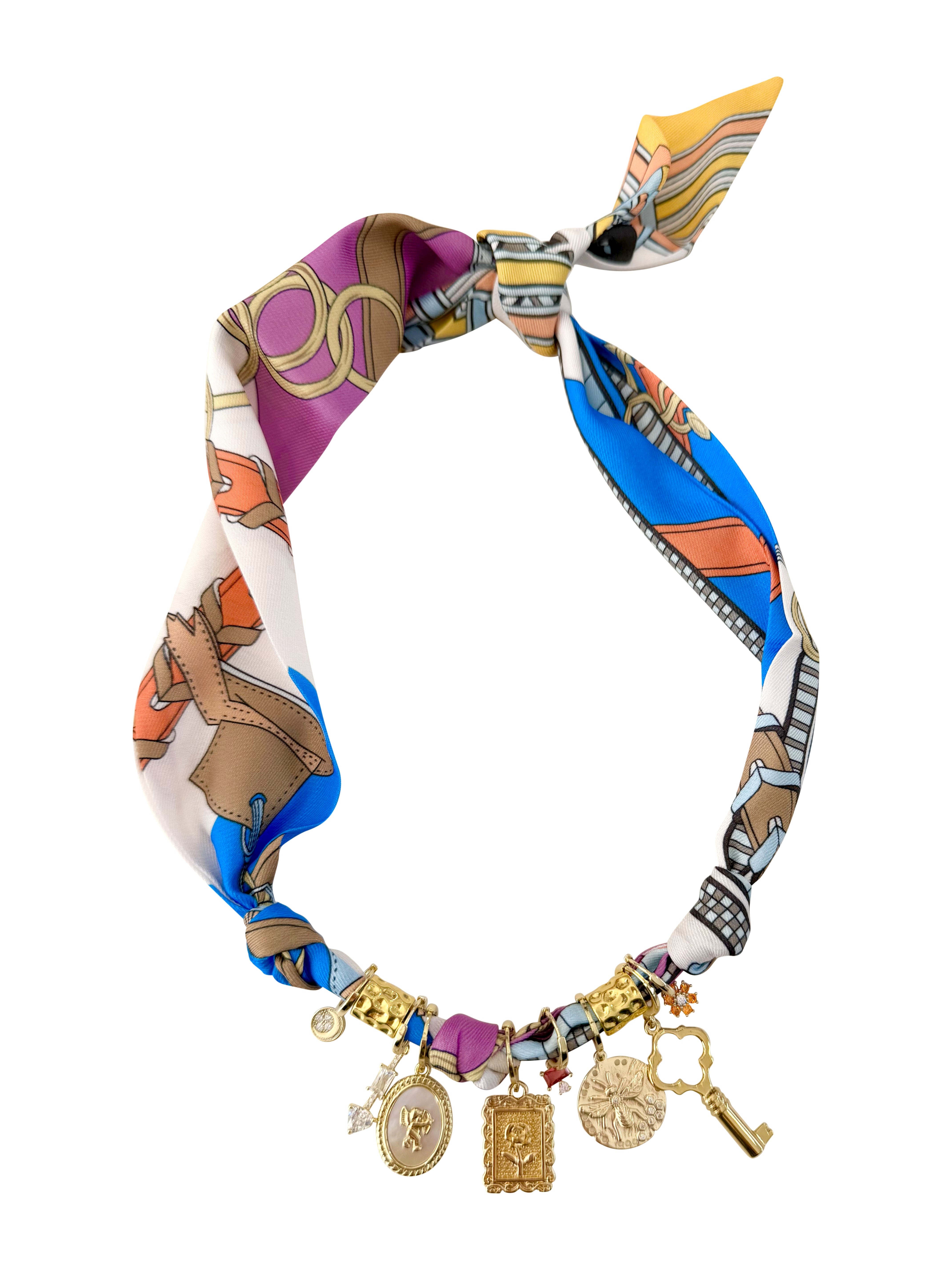 Betsy Multi Charm Scarf Necklace