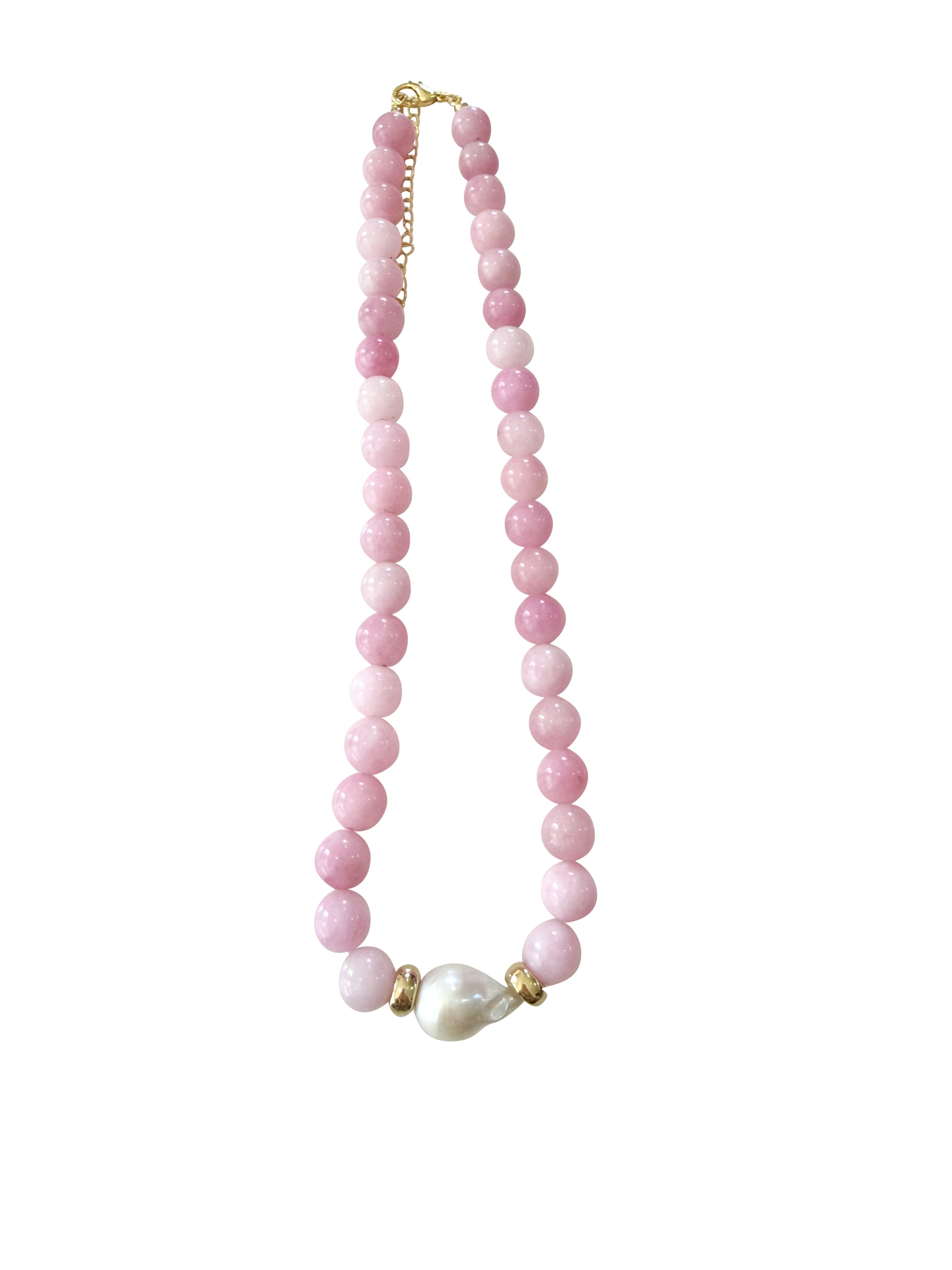 Brenna Pink Beaded Pearl Necklace