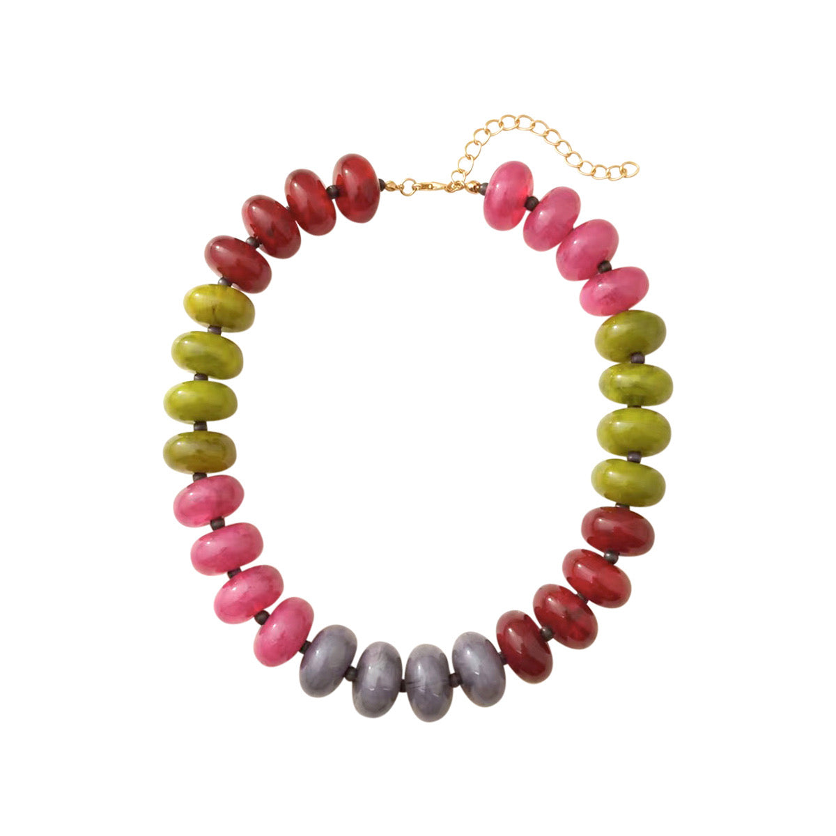 Carissa Chunky Necklace- Pink/Grey Mix