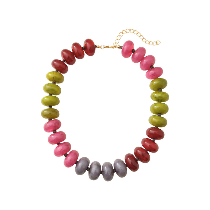 Carissa Chunky Necklace- Pink/Grey Mix