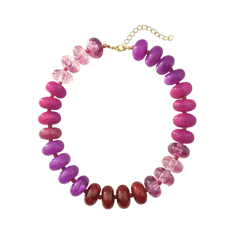Carissa Chunky Necklace- Purple/ Pink Mix