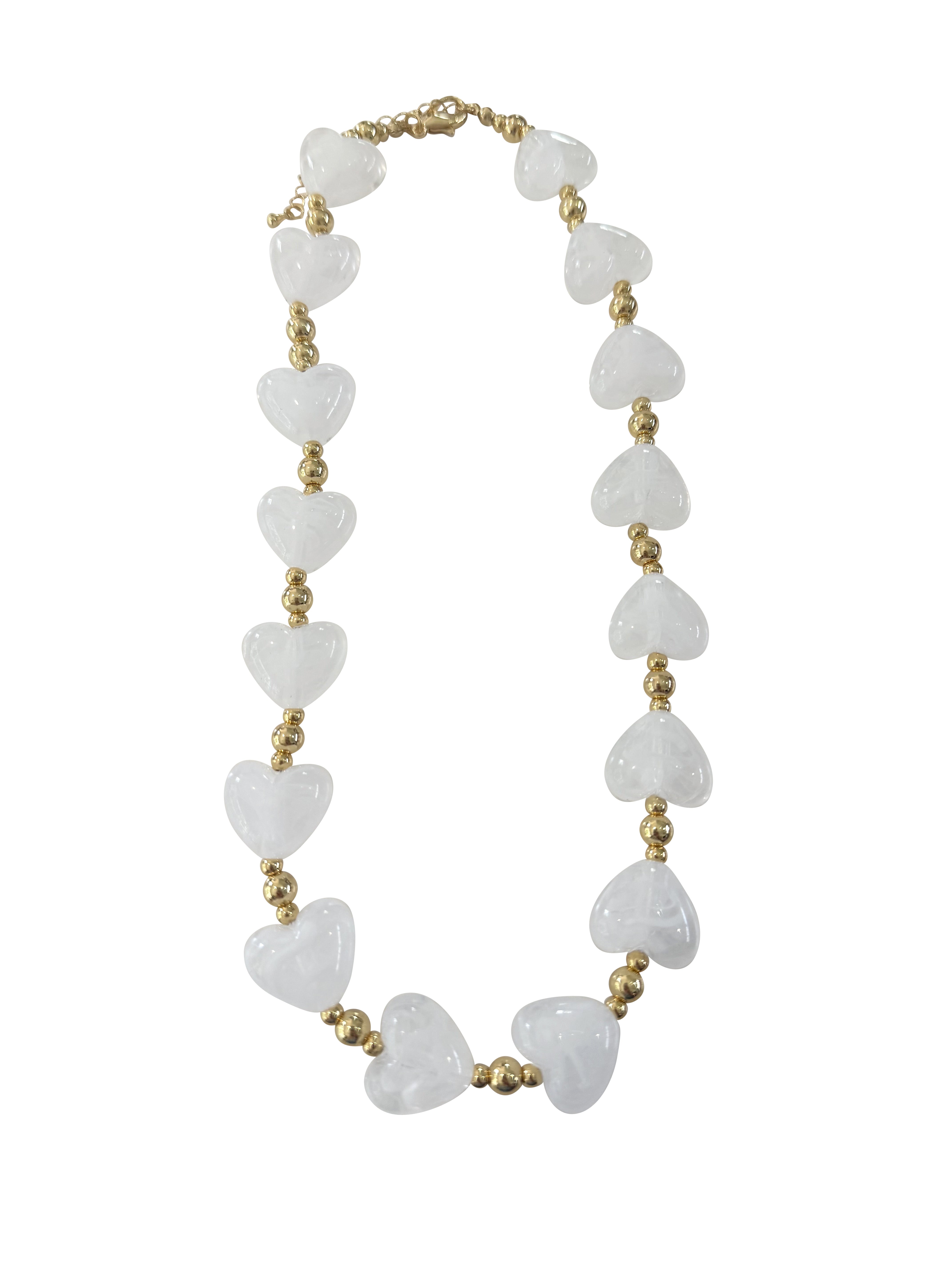 Charlie Heart Necklace- Clear