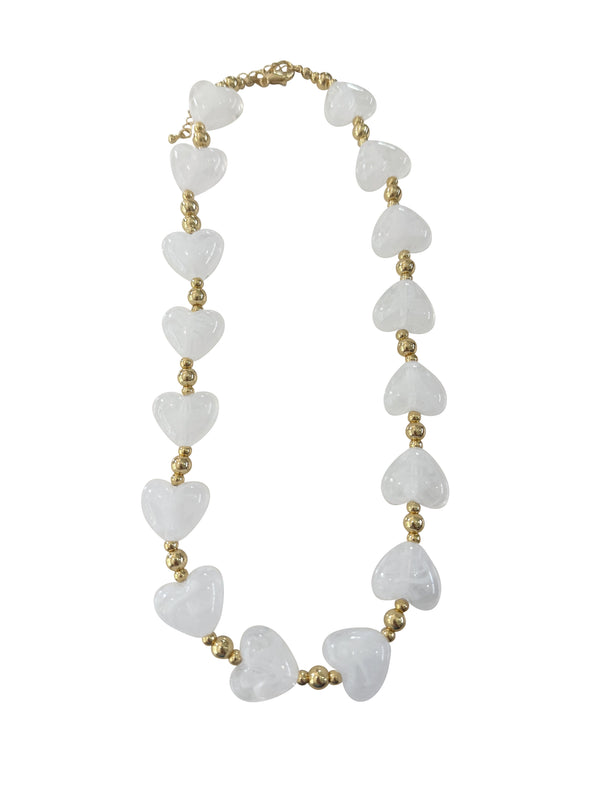 Charlie Heart Necklace- Clear