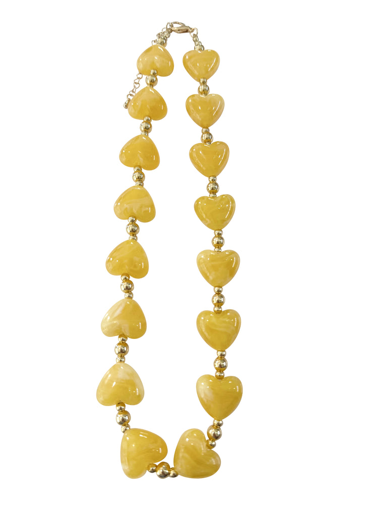 Charlie Heart Necklace- Yellow