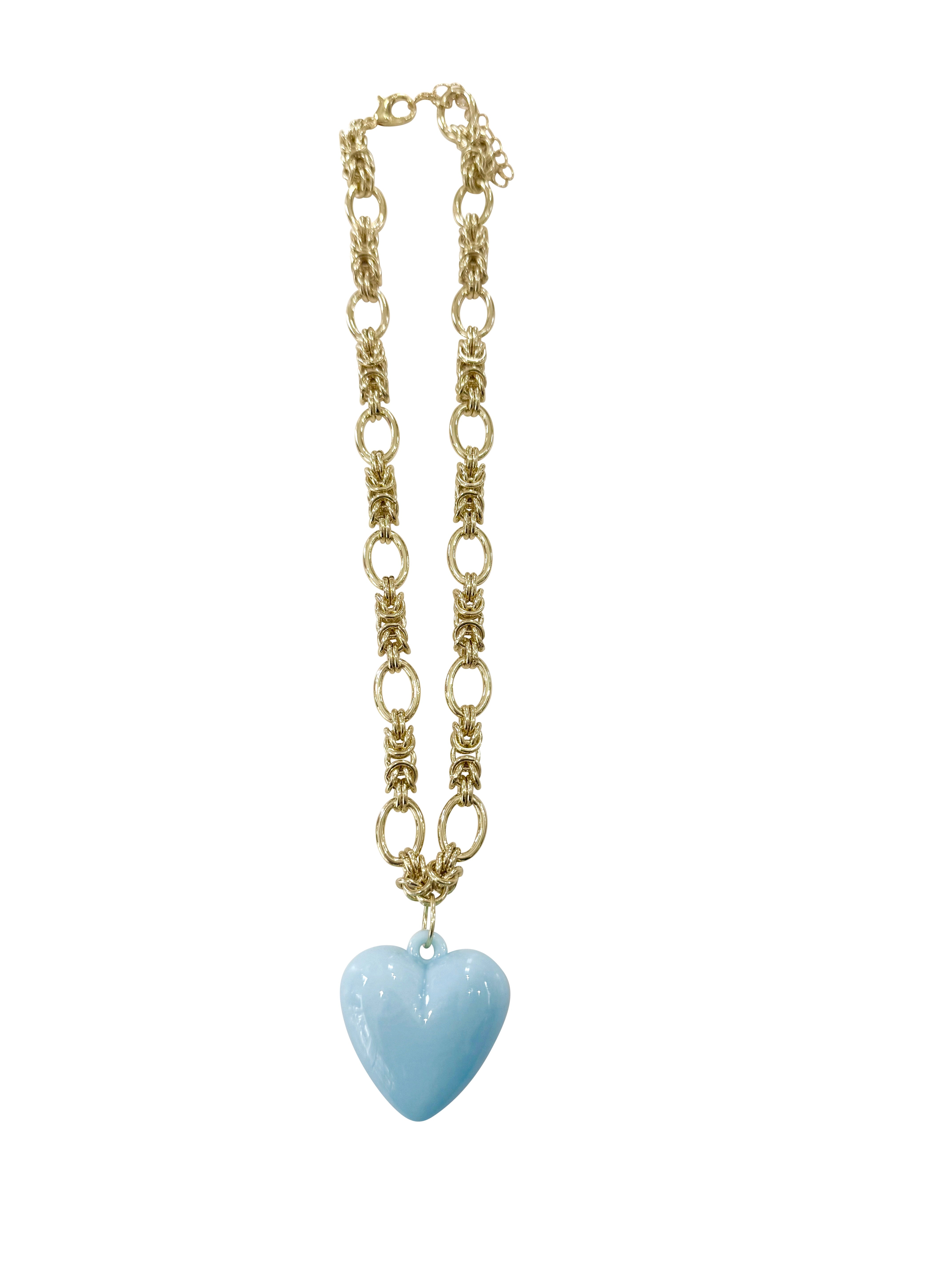 Clara Light Blue Heart Necklace