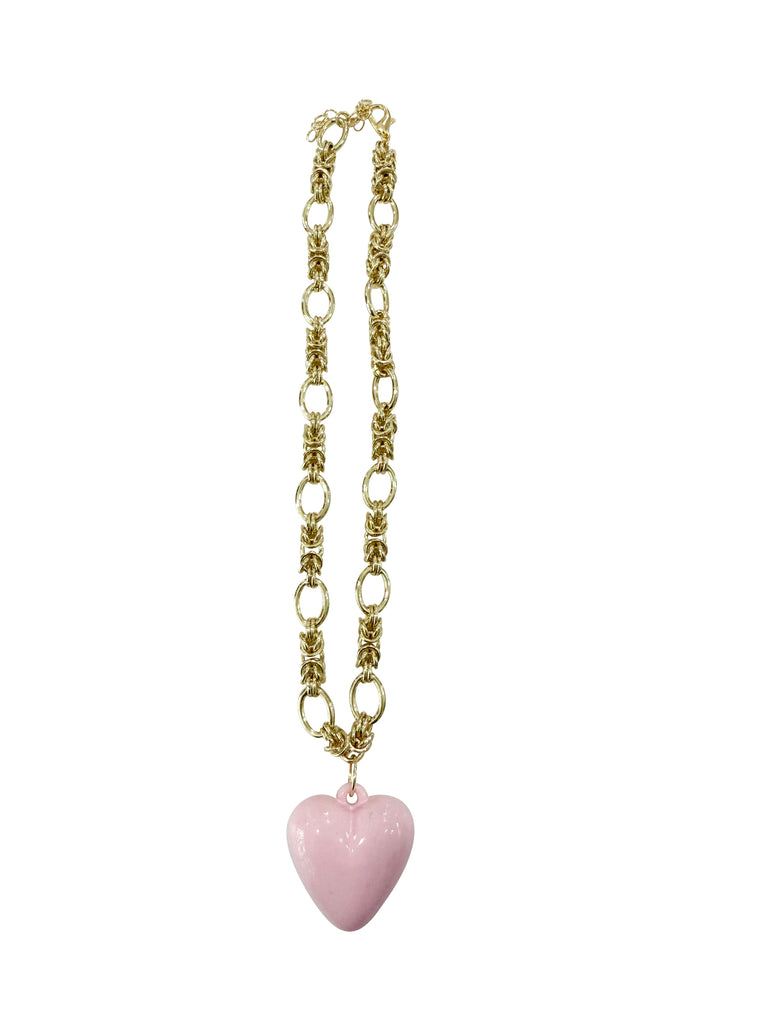 Clara Light Pink Heart Necklace