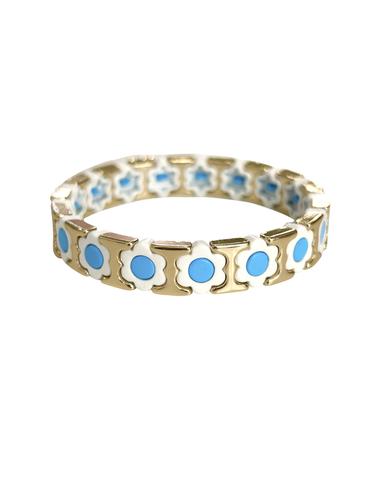 Daisy Stretch Bracelet - Blue