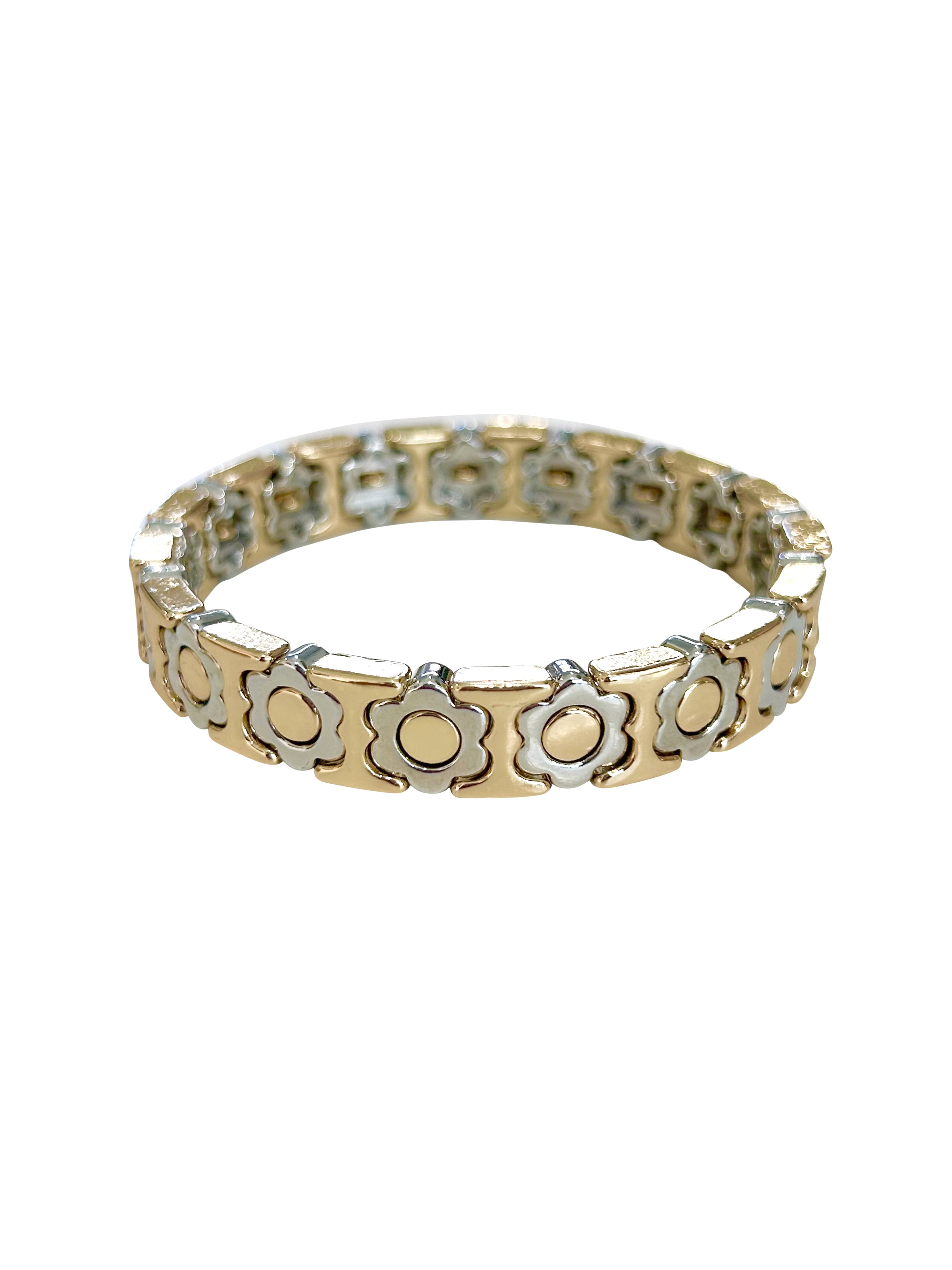 Daisy Stretch Bracelet- Two Tone