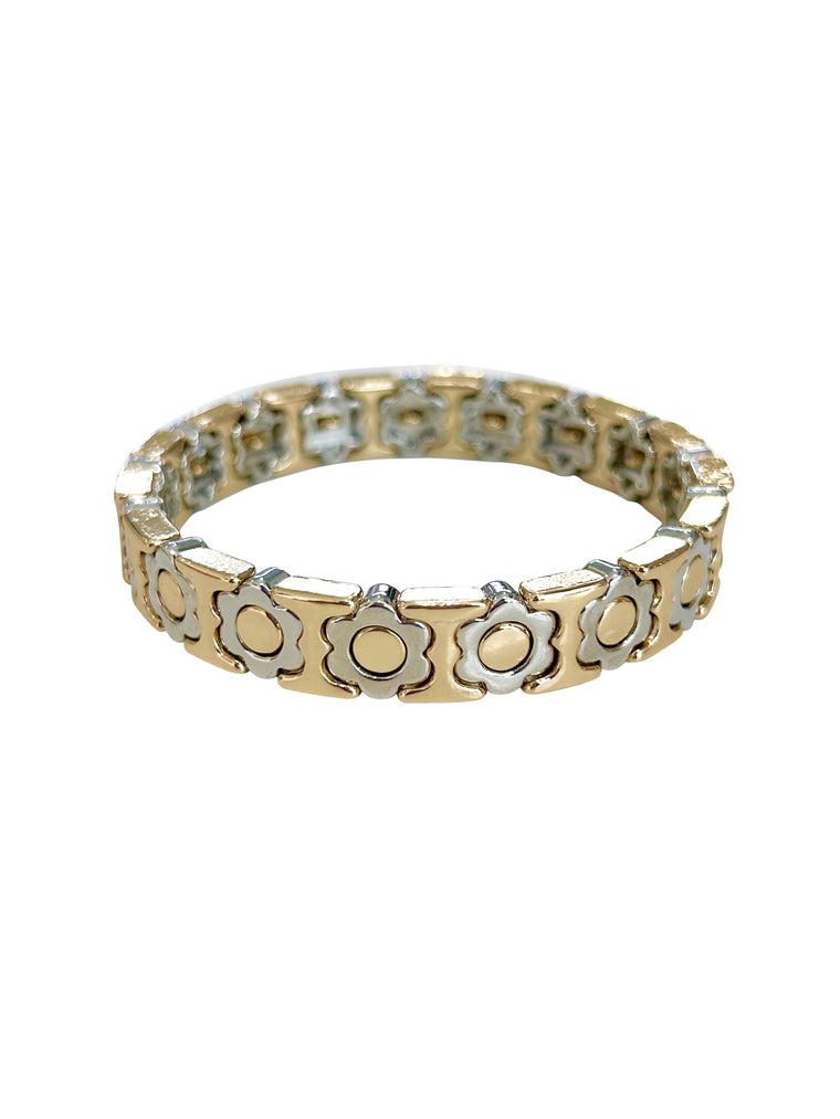 Daisy Stretch Bracelet- Two Tone