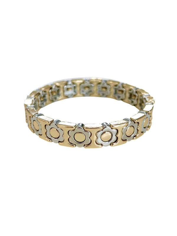 Daisy Stretch Bracelet- Two Tone
