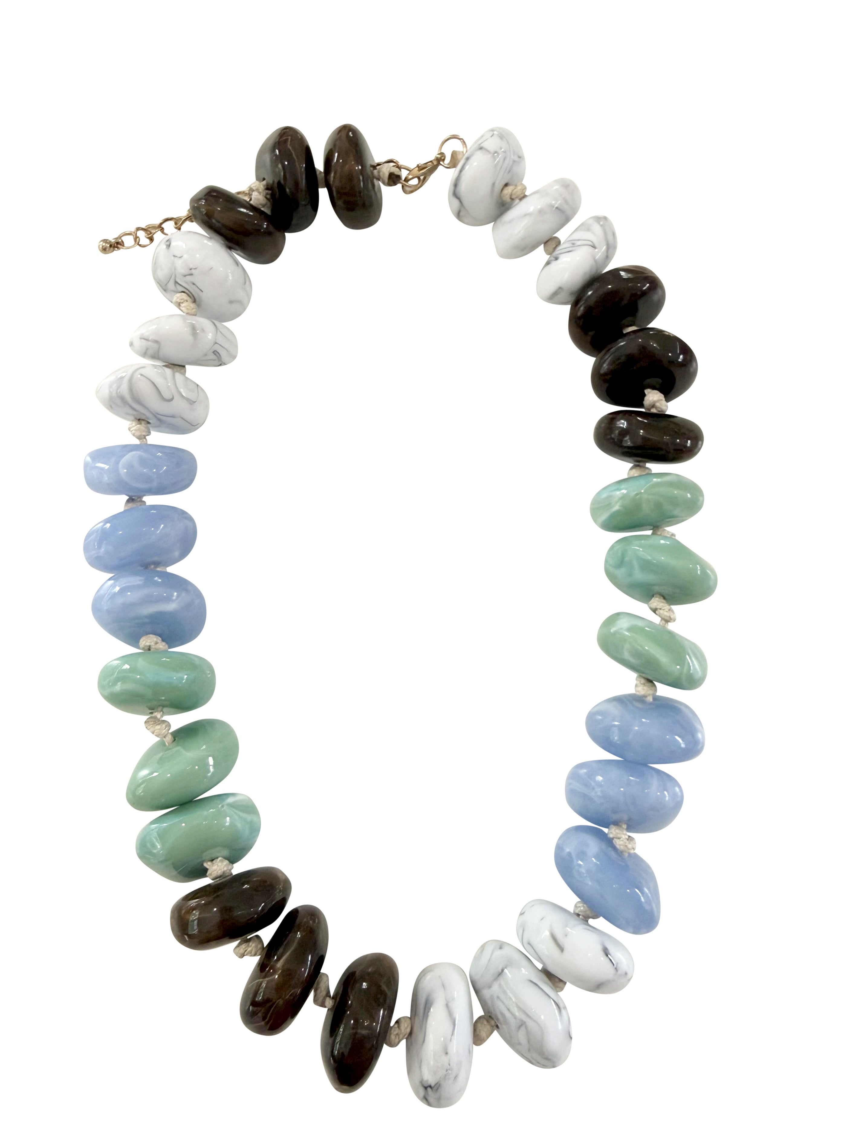 Delray Chunky Necklace- Chocolate/Mint Mix