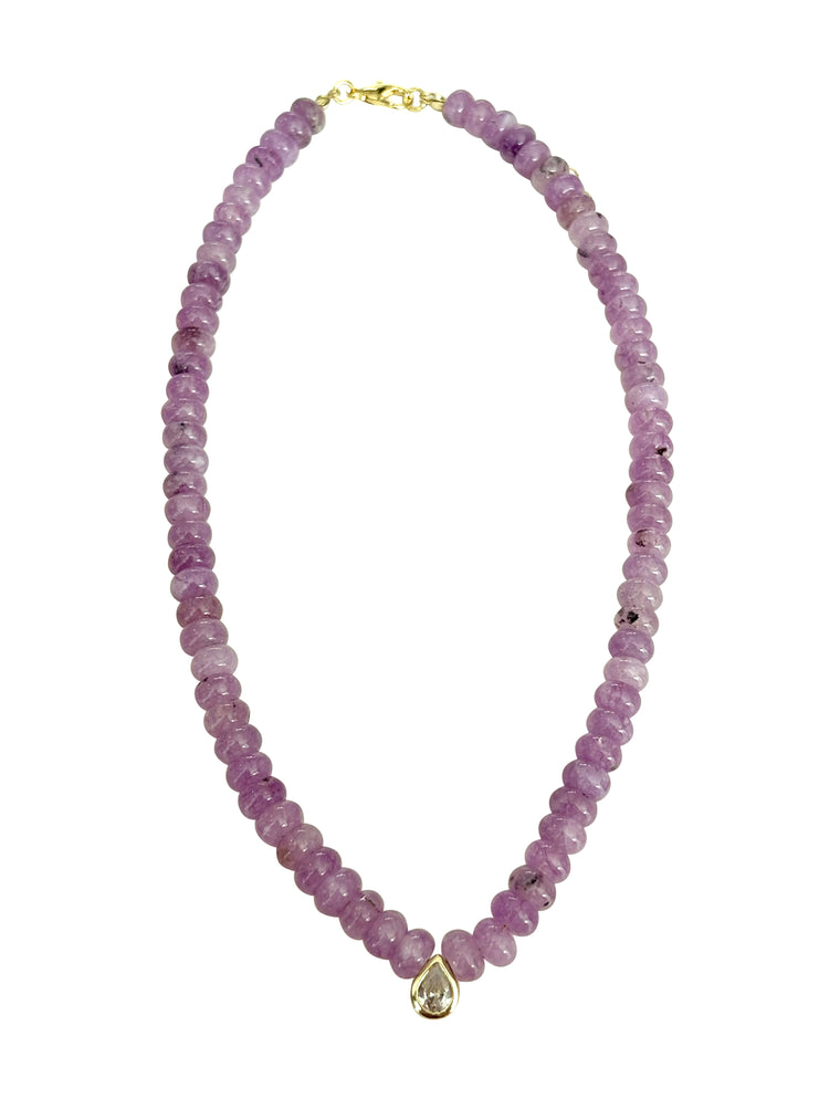 Dori Purple Beaded CZ Necklace