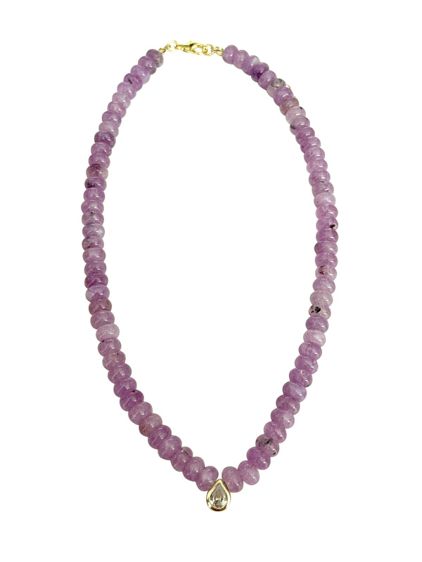 Dori Purple Beaded CZ Necklace