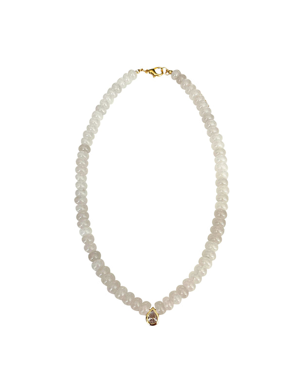 Dori White Beaded CZ Necklace