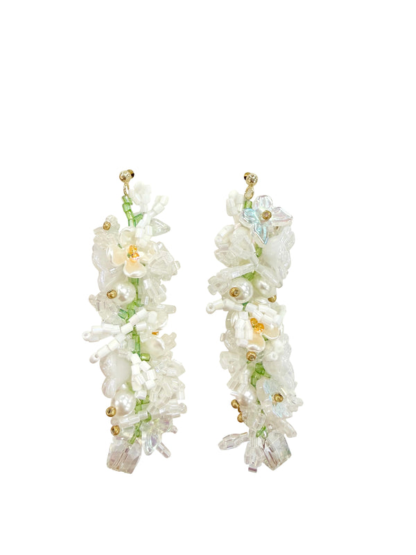 Fuentes White Statement Earrings