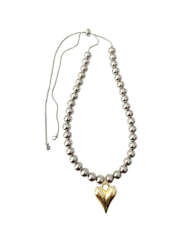 Gianna Silver Happy Heart Adjustable Necklace