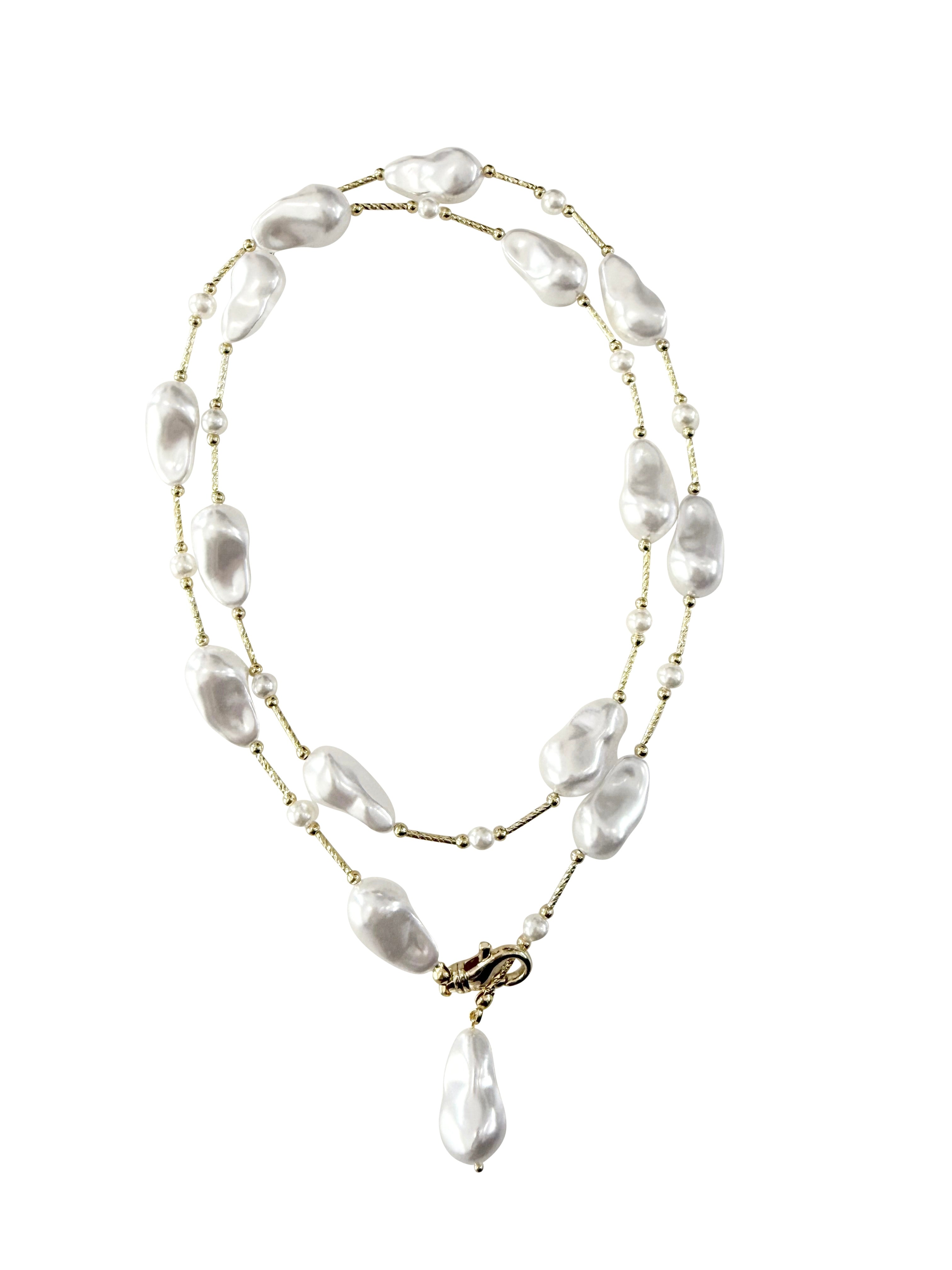 Gloria Baroque Pearl Lariat Necklace