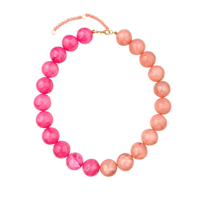 Wrenley Chunky Beaded Necklace- Pink