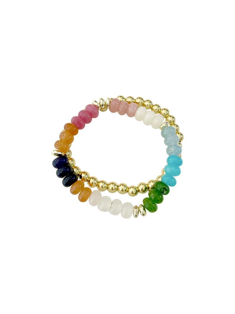 Jamie Stretch Bracelet Set- Purple/Orange Mix