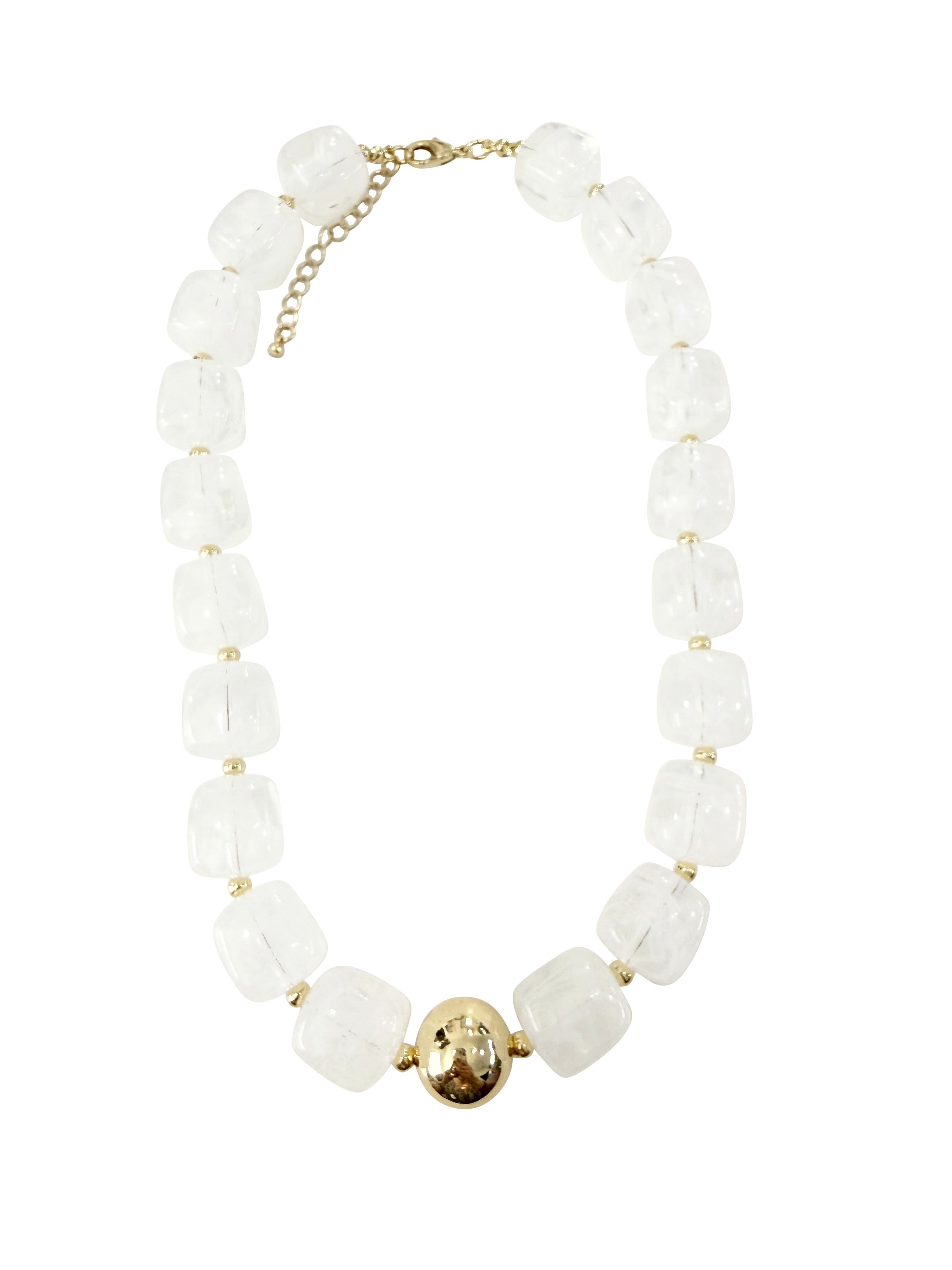 Jennifer White Beaded Statement Necklace