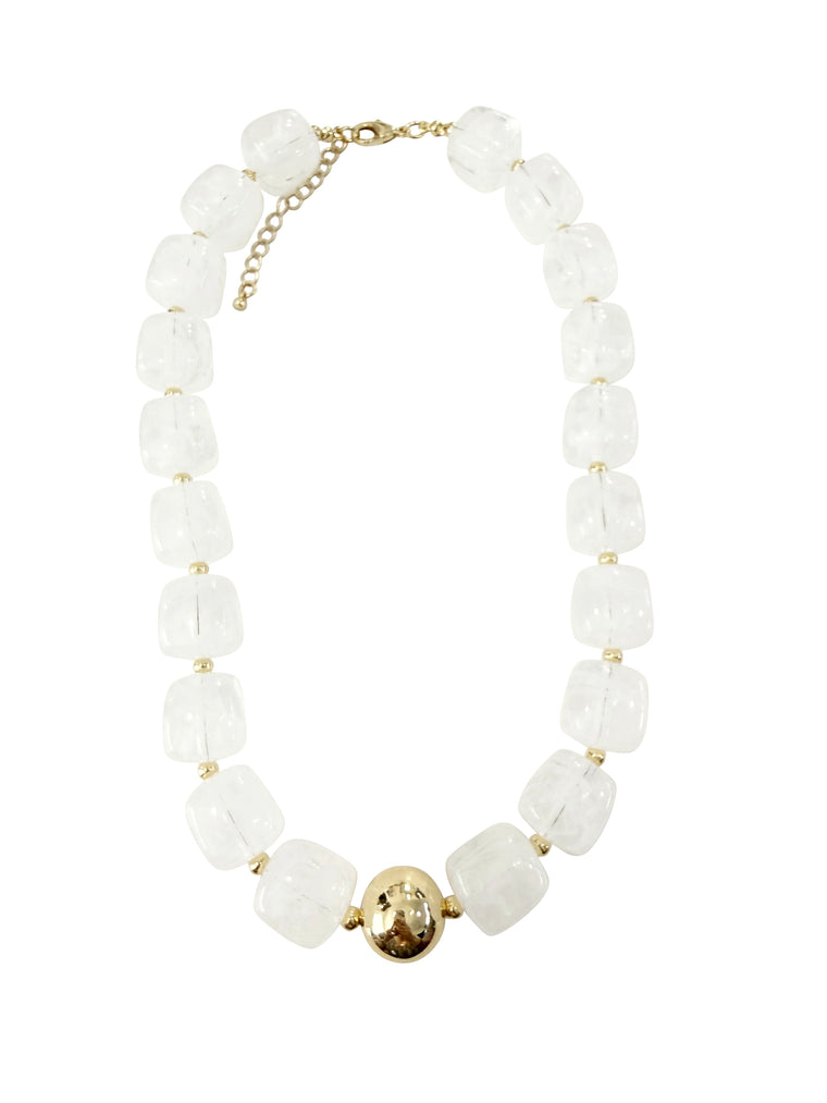 Jennifer White Beaded Statement Necklace