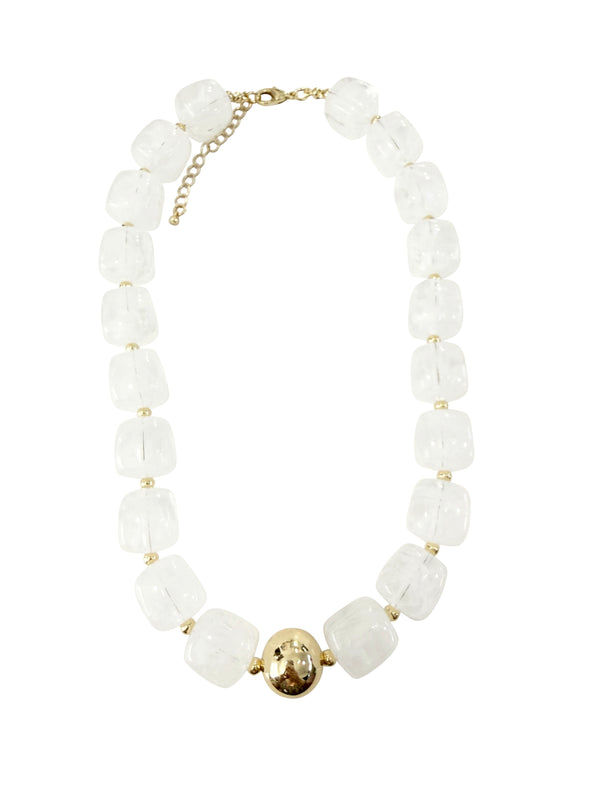 Jennifer White Beaded Statement Necklace