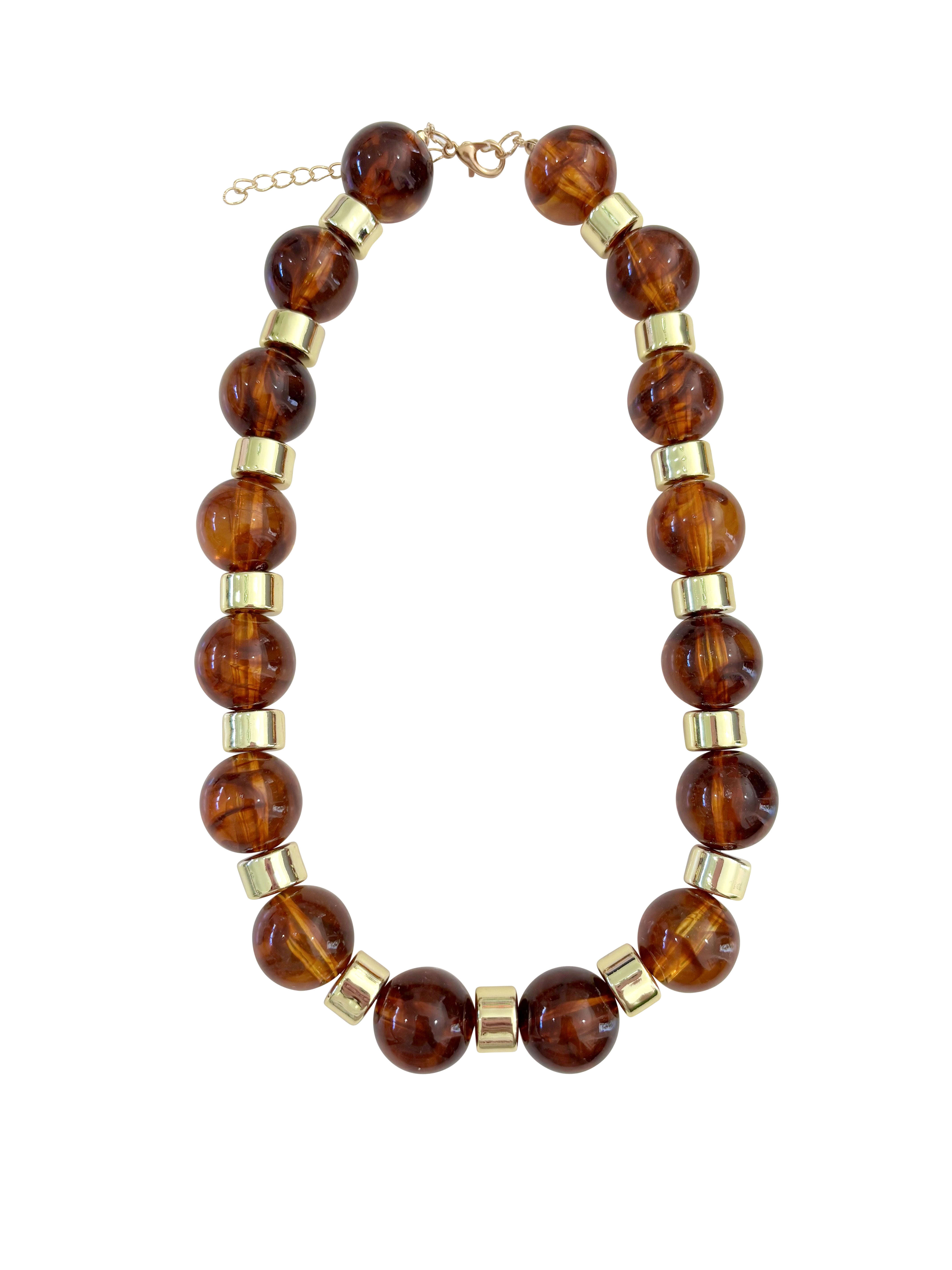 Jessica Chunky Beaded Necklace- Tortoise