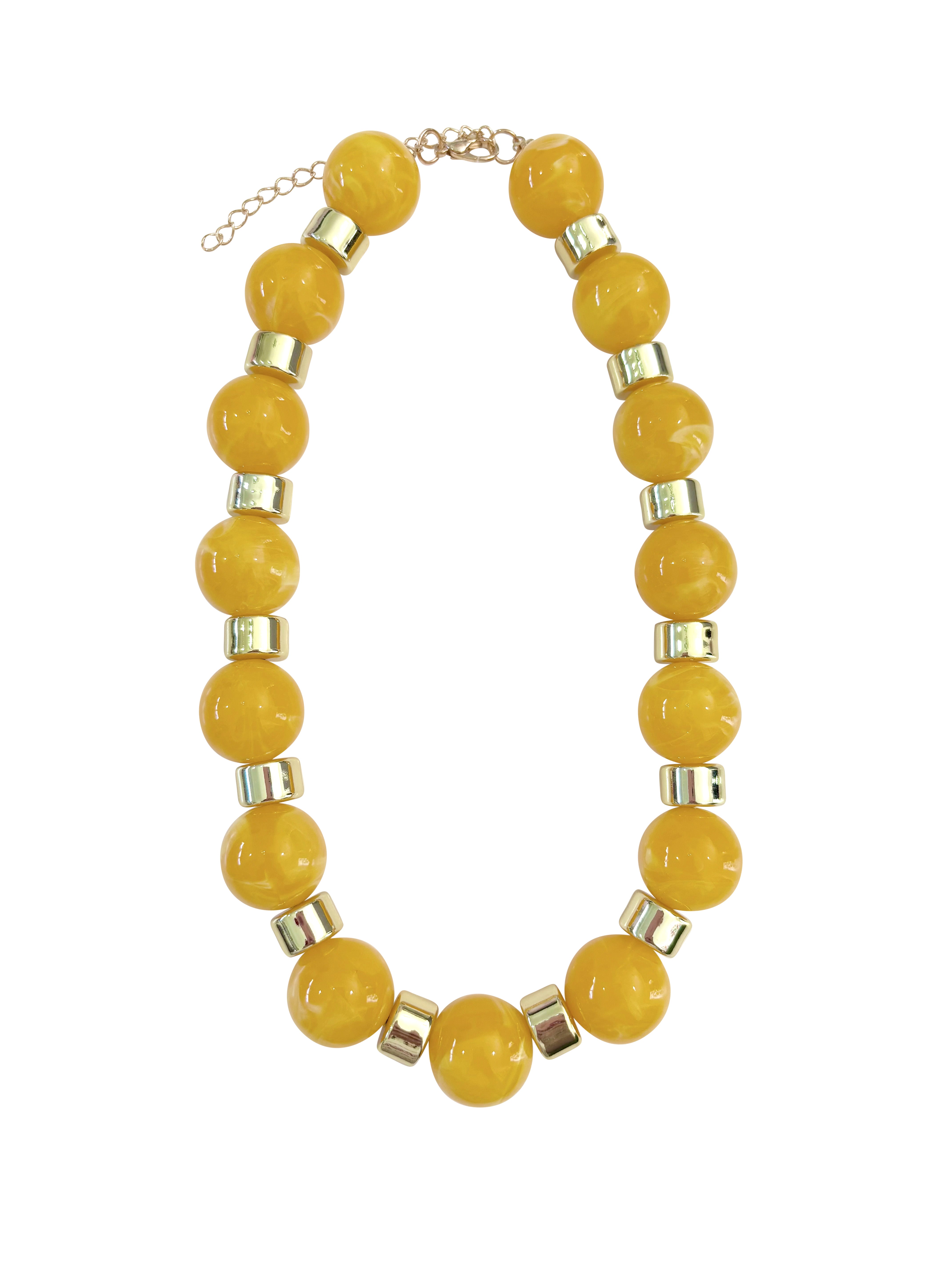 Jessica Chunky Beaded Necklace- Yellow