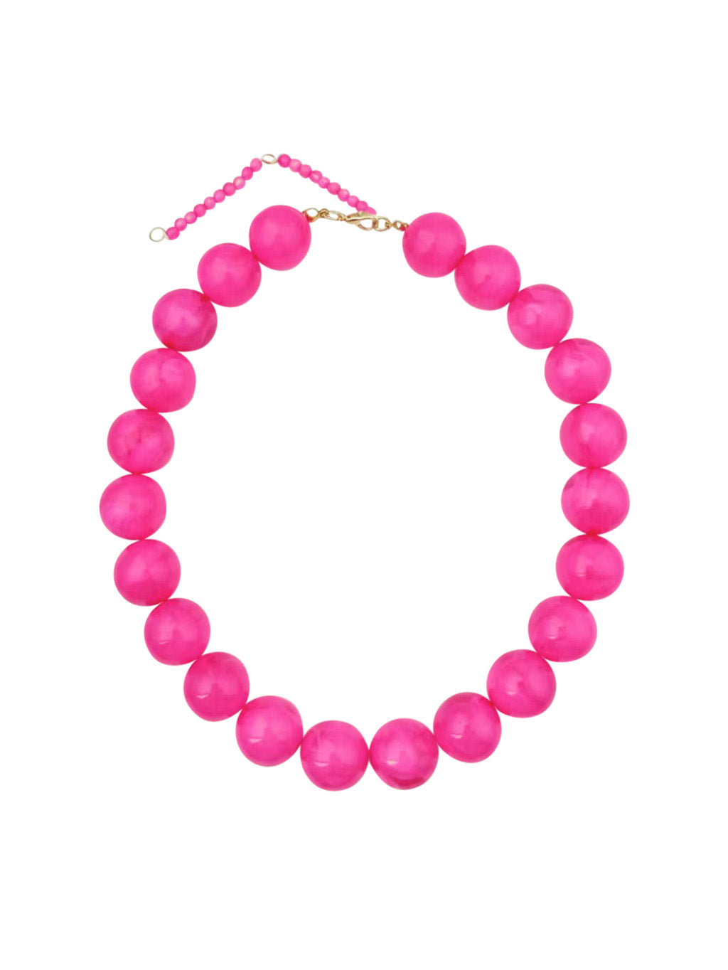 Kameron Chunky Beaded Necklace- Hot Pink