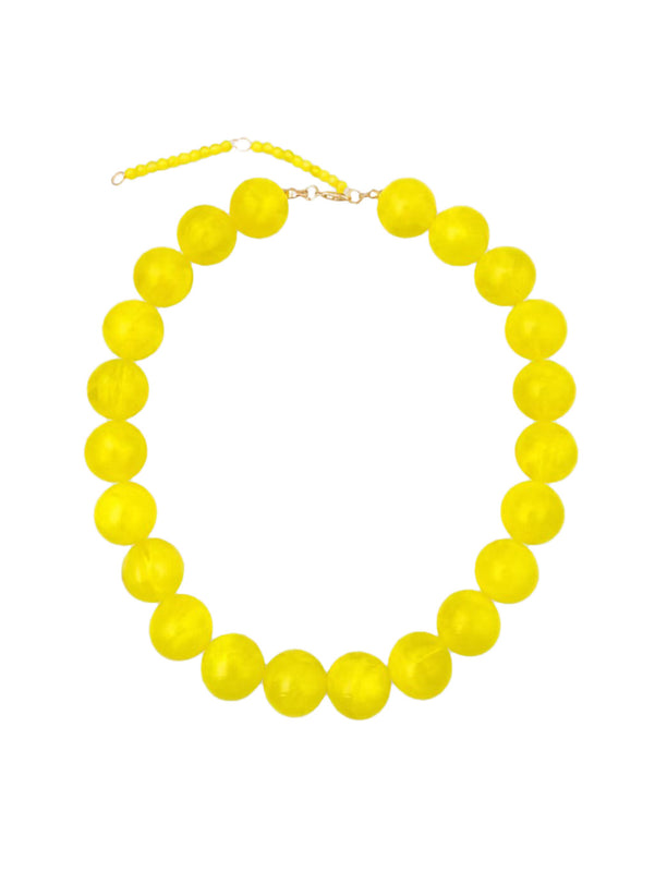 Kameron Chunky Beaded Necklace- Yellow