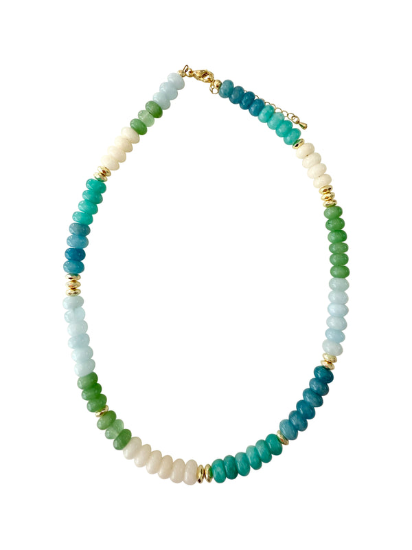 Kerry Green Blue Beaded Necklace – Gemelli Jewelry