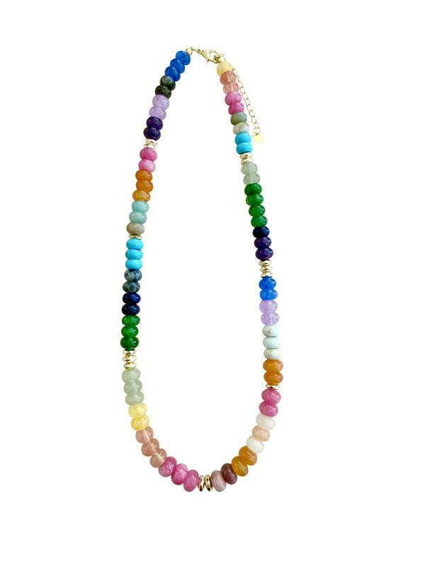 Kerry Dark Rainbow Beaded Necklace