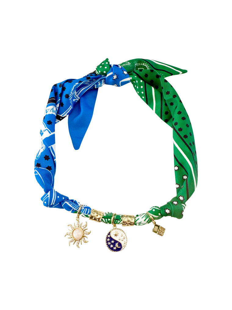 Leo Multi Charm Scarf Necklace
