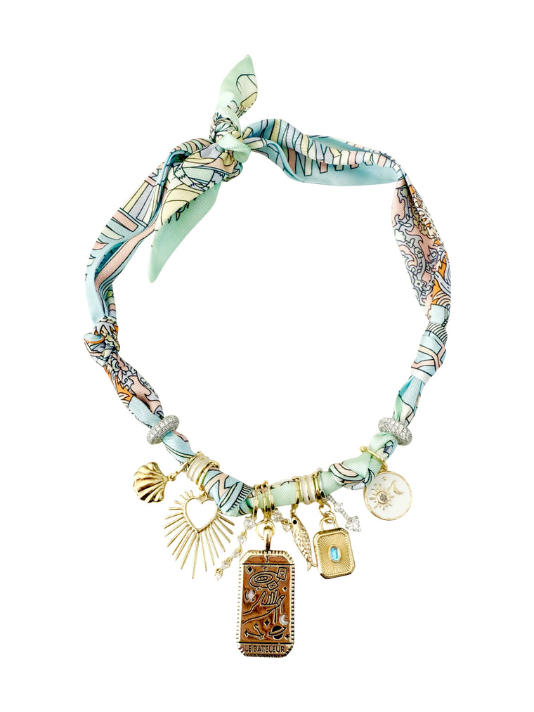Lisa Multi Charm Scarf Necklace