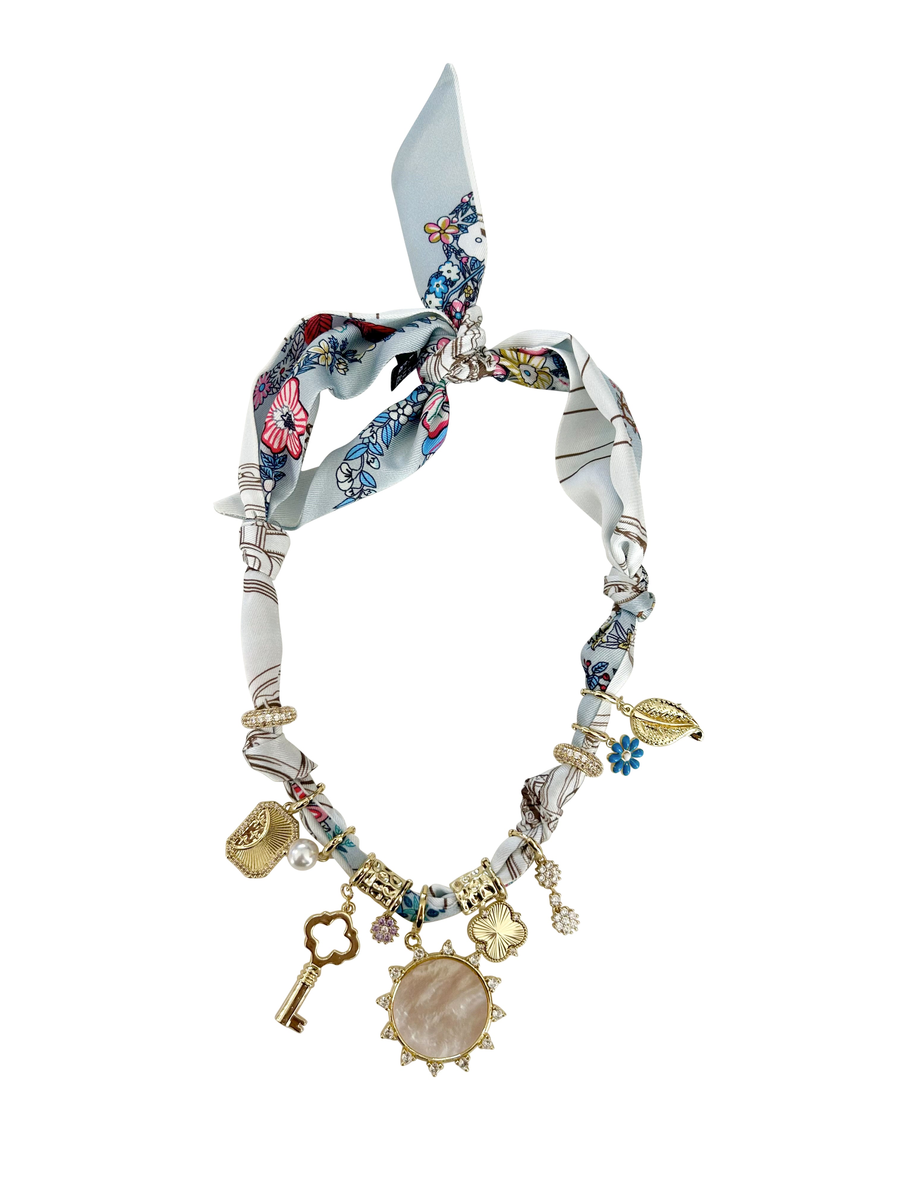 Lumen Multi Charm Scarf Necklace