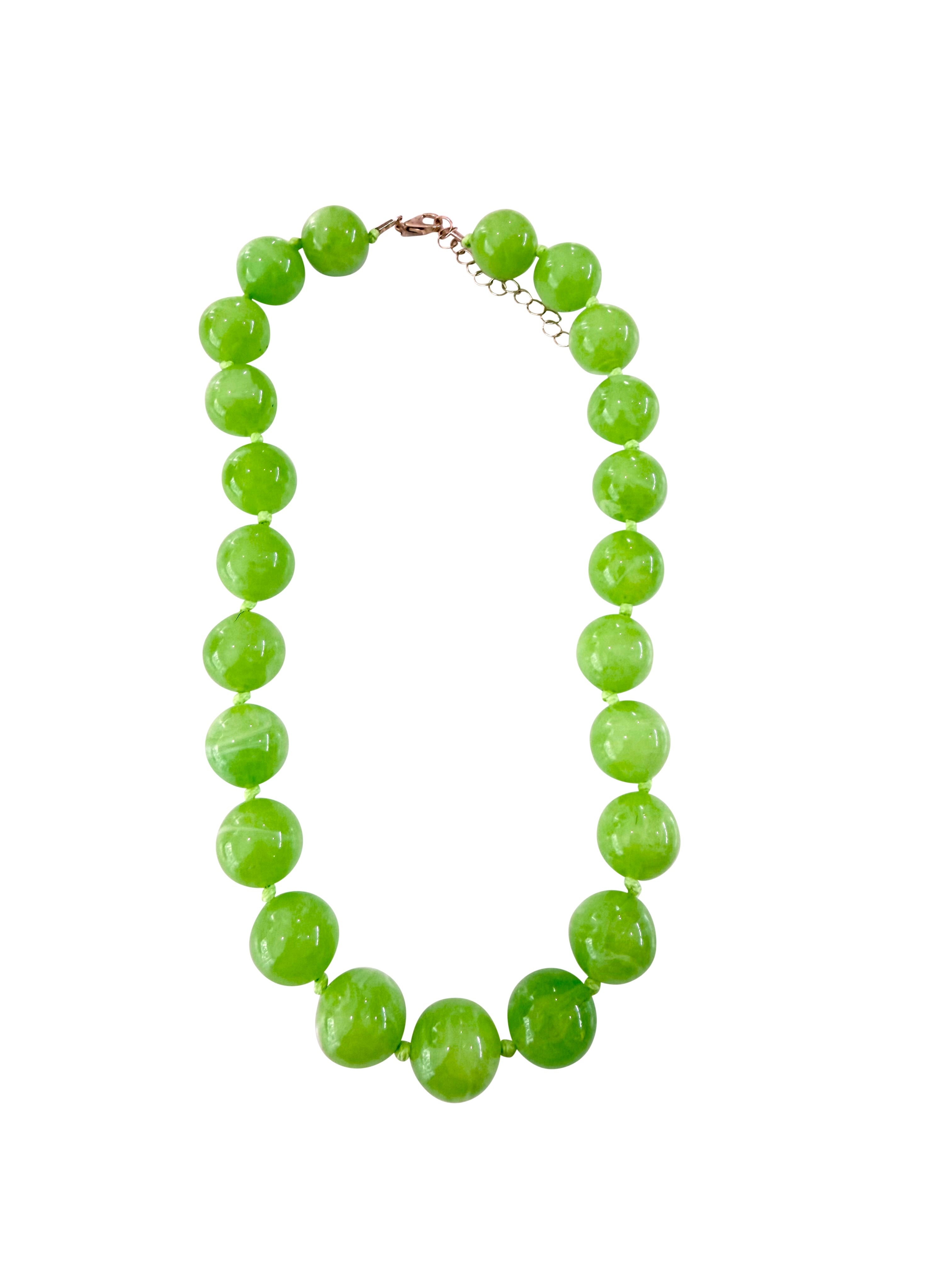 Mabry Lime Green Beaded Necklace