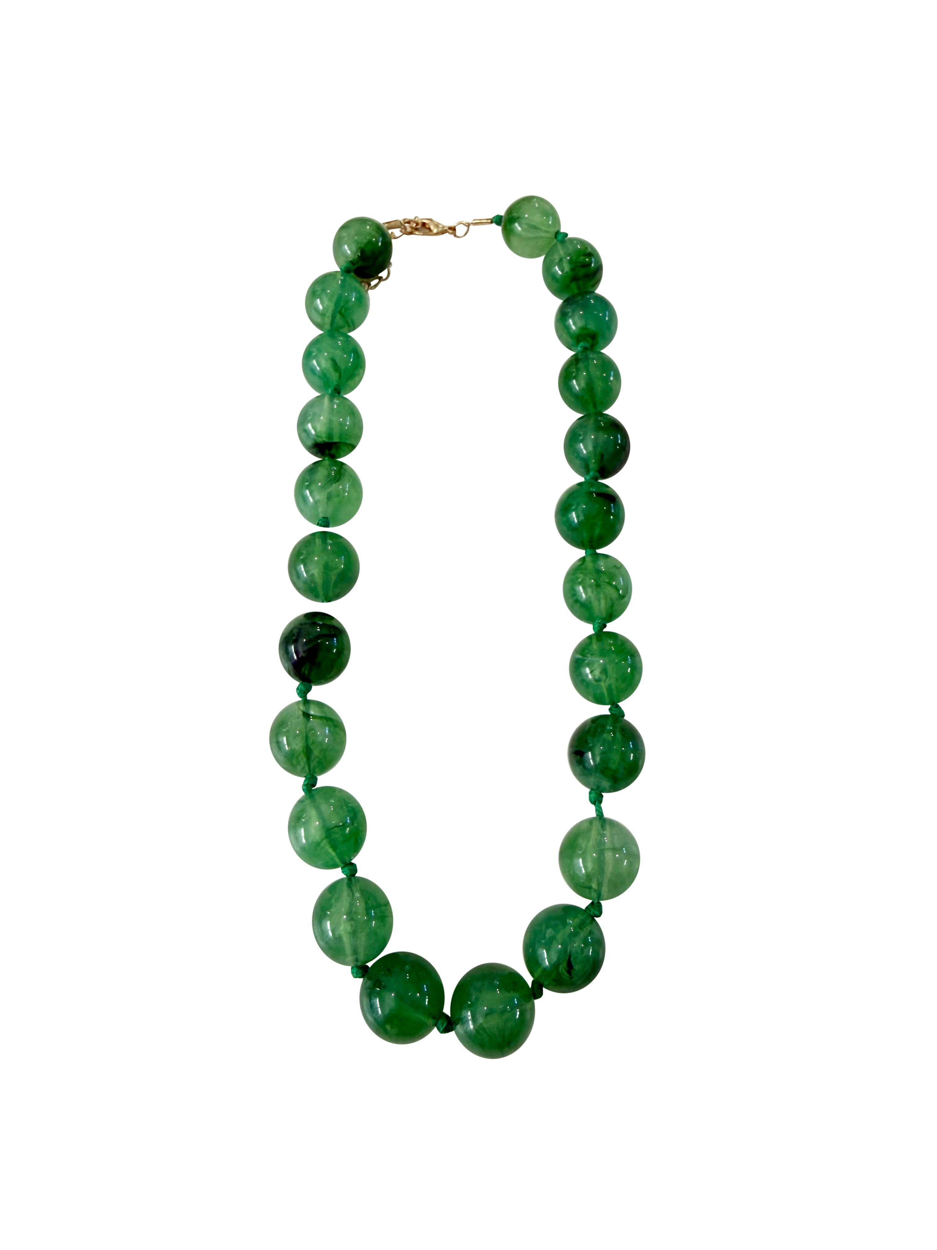 Mabry Light Green Beaded Necklace