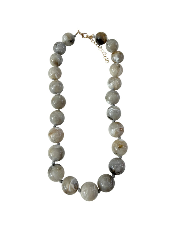 Mabry Grey Beaded Necklace