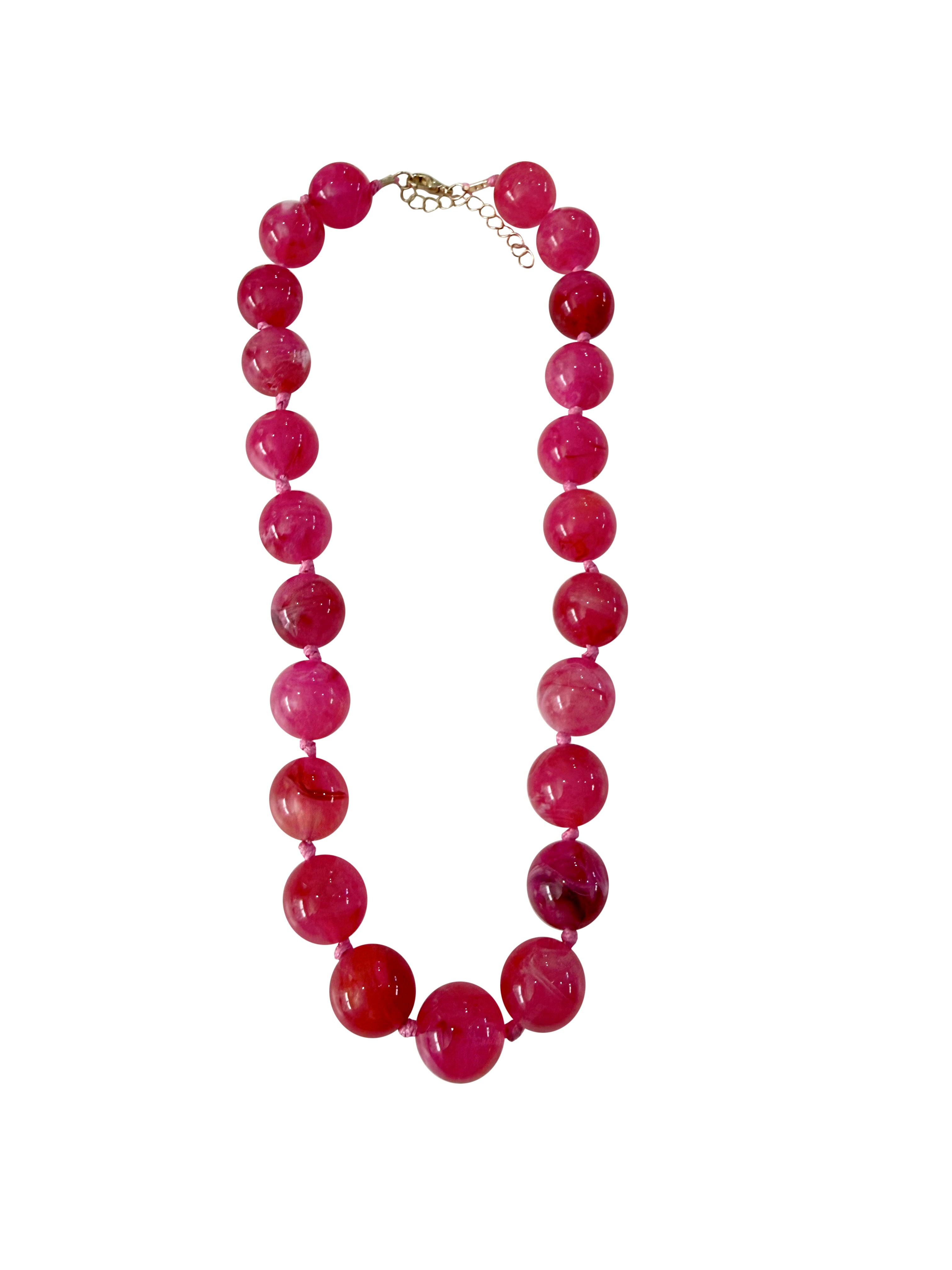 Mabry Hot Pink Beaded Necklace