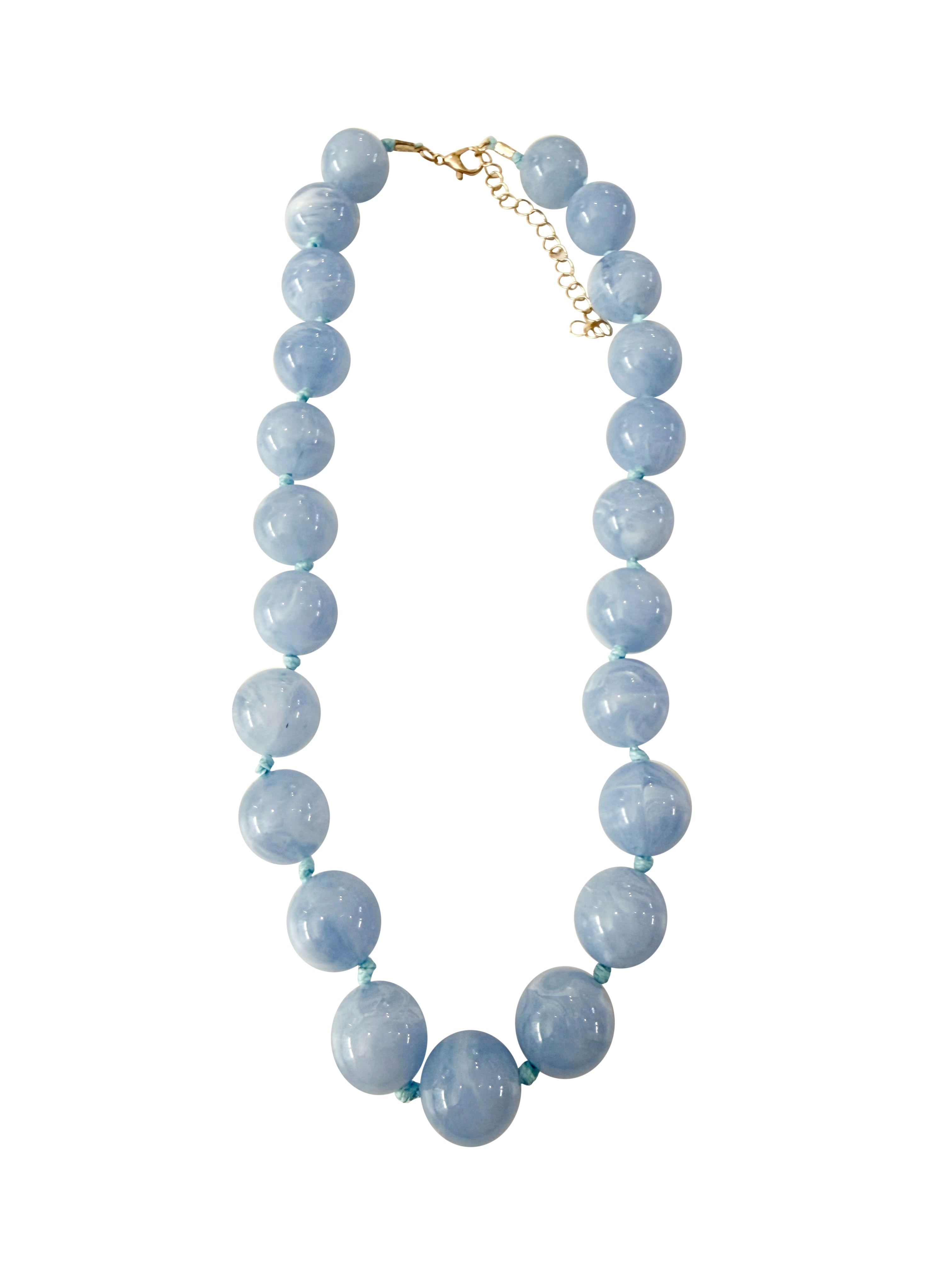 Mabry Light Blue Beaded Necklace