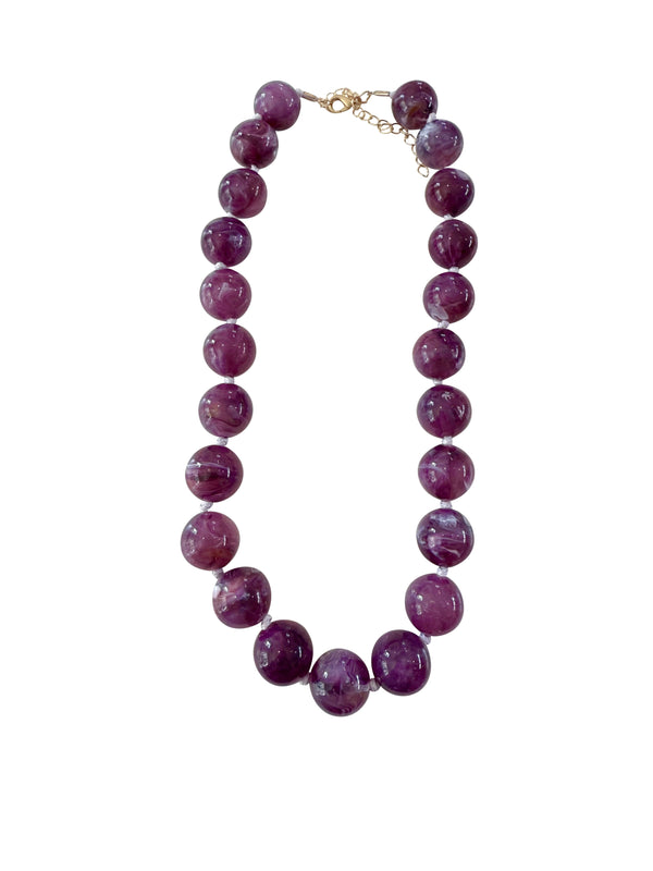 Mabry Plum Beaded Necklace