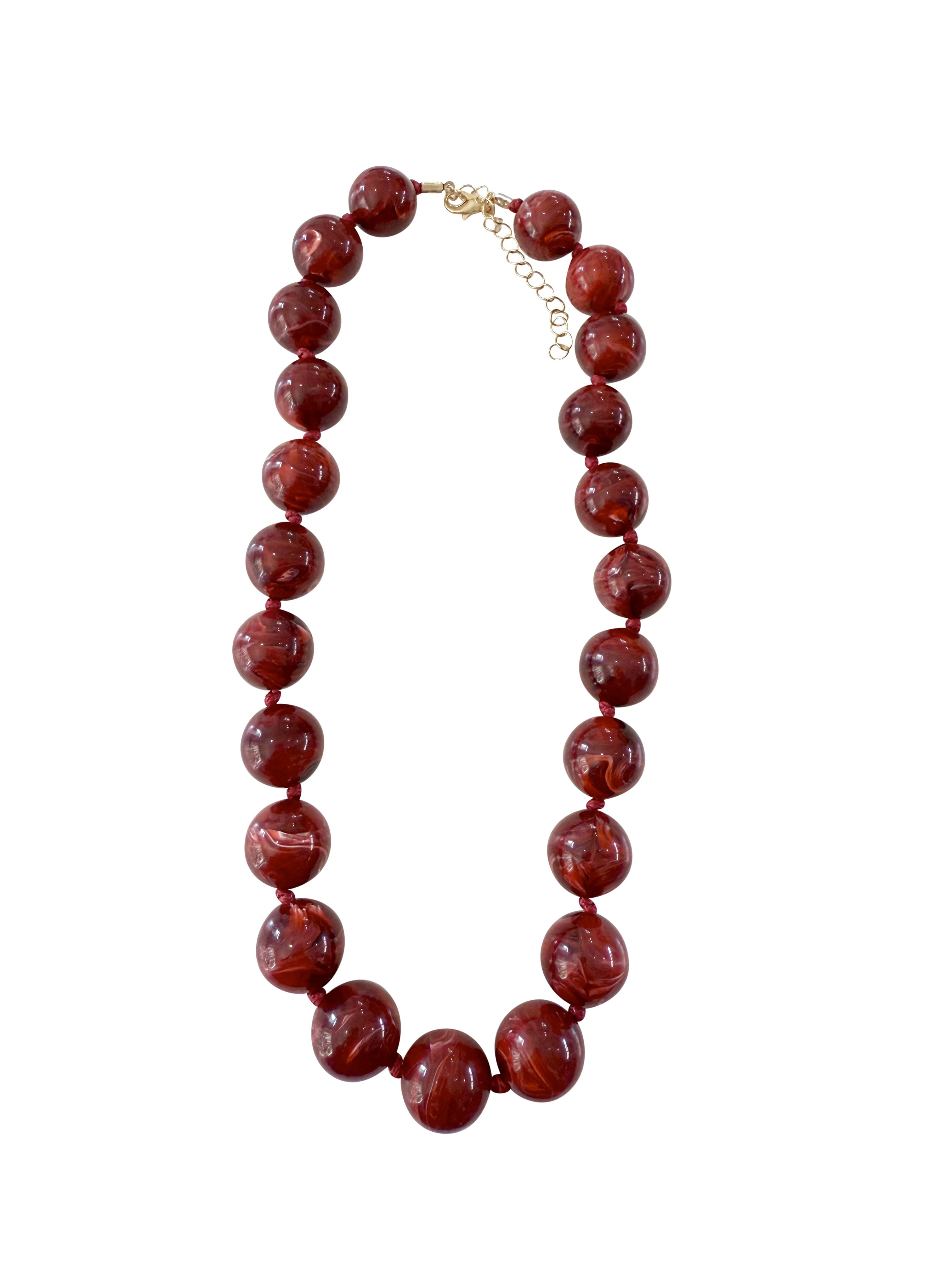 Mabry Burgundy Beaded Necklace