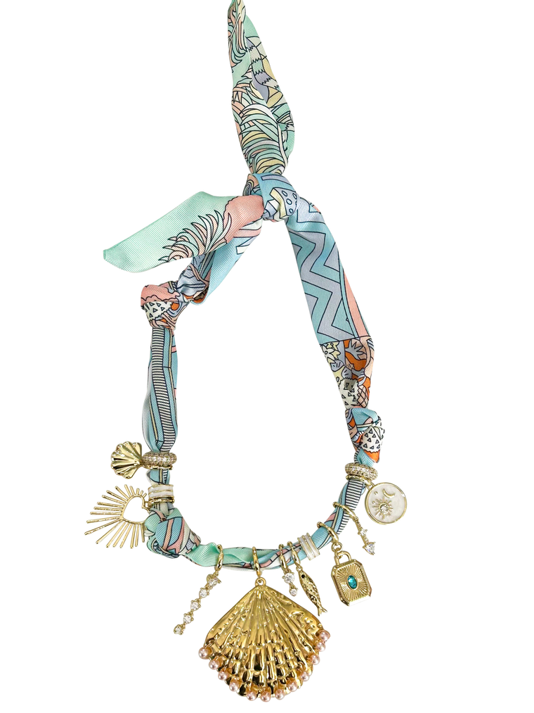 Mar Multi Charm Scarf Necklace